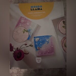Mondo Llama Resin Coasters Kit - Blue and Pink